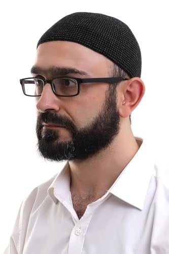 İhvan Online Füme Kışlık Nokta Desenli Orlon Namaz Takkesi