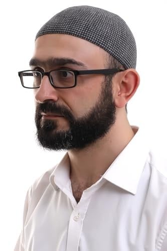 İhvan Online Kışlık Orlon Namaz Takkesi Nokta Desenli Takke - Siyah