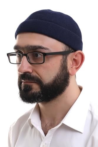 İhvan Online Lacivert Katlamalı Sade Desen Kışlık Orlon Takke Şapka