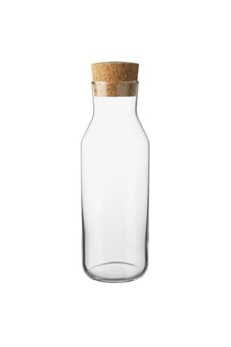 IKEA 365+ Cam Karaf, Su Şişesi, Mantar Kapaklı, 1 Lt, Beyaz