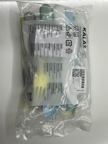IKEA Kalas Bebek/Bebek 18 Parça Çatal Kaşık Bıçak Seti, Pastel Çok Renkli, BPA içermez