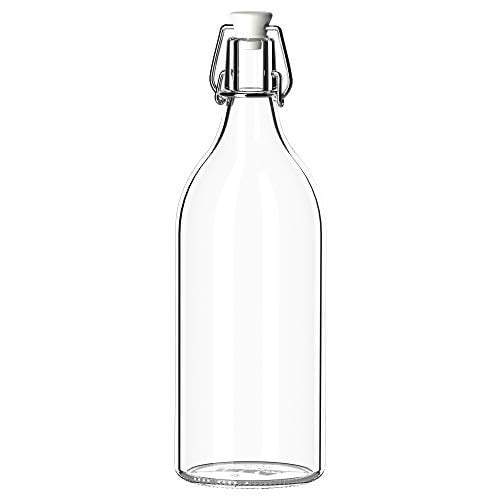 IKEA KORKEN şeffaf cam şişe, tıpalı, yağ, sirke, içecek, bira, su, kombucha, kefir, soda için sallanan şişeler, (481 ml)