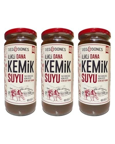 İlikli Dana Kemik Suyu Yüksek Kolajen ve Protein Deposu (480 ml x3 Adet)