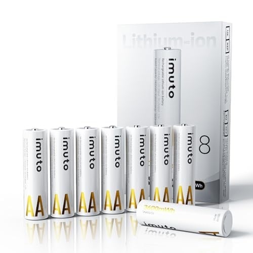 Imuto 3600mWh AA Şarj Edilebilir Lityum Pil (8’li Paket)