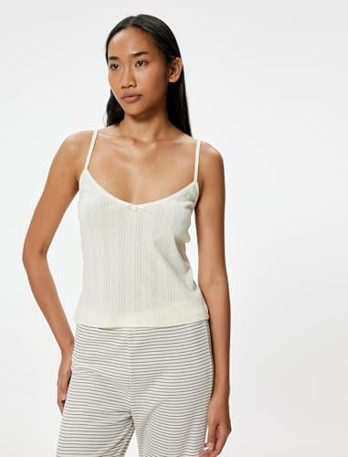 İnce Askılı Crop Pijama Üstü Rahat Kalıp