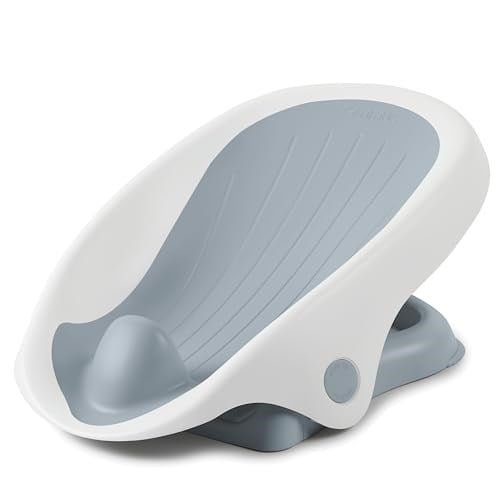 Ingenuity Summer Infant Temiz Durulama Bebek Banyo Koltuğu, Tezgahta, Lavaboda veya Küvette Kullanım için Yumuşak Destek, 3 Yatma Pozisyonu, Hızlı Kuruma, Doğumdan Oturmaya Kadar Kullanım - Gri