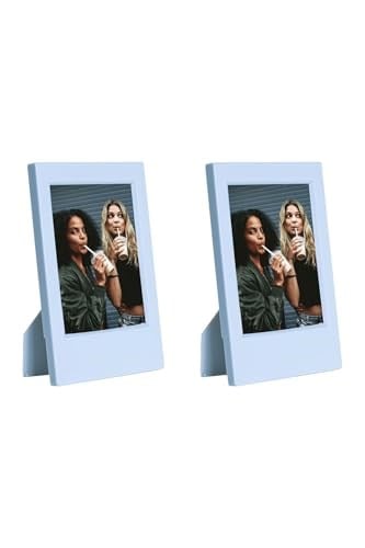 Instax Mini Film Uyumlu Mavi 2'li Klasik Fotoğraf Çerçeve Seti