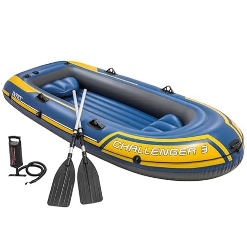 Intex Challenger 3 Set Schlauchboot - 295 x 137 x 43 cm - 3-teilig - Blau/Gelb