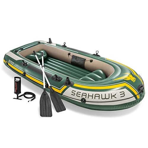 INTEX Seahawk Şişme Bot Serisi: Deluxe Tekne Kürekleri ve Yüksek Çıkışlı Pompa İçerir - SuperStrong PVC - Olta Tutucular - Kaynaklı Kürek Kilitleri - Ağır Hizmet Tipi Kepçe Kolu