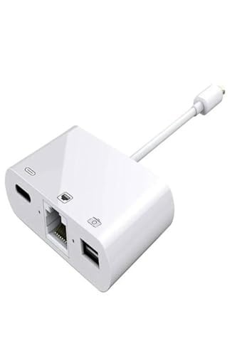 Iphone 7 8 X 11 11 Pro 12 13 13 14 Pro Max ile uyumlu ve Ipad Uyumlu Usb Ethernet Lightning Şarj Adaptörü 3in1
