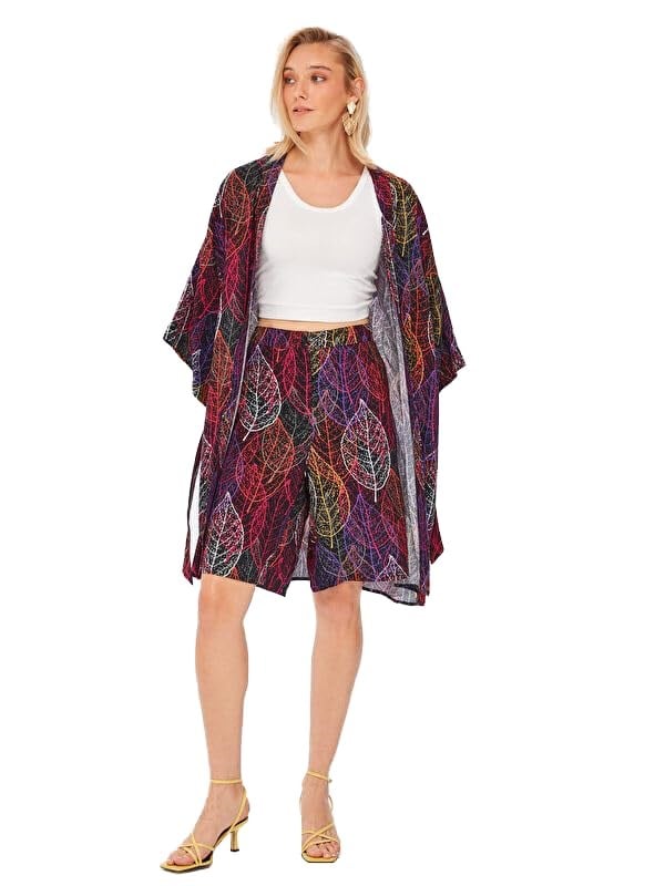 İri Yaprak Desen Kimono 67449