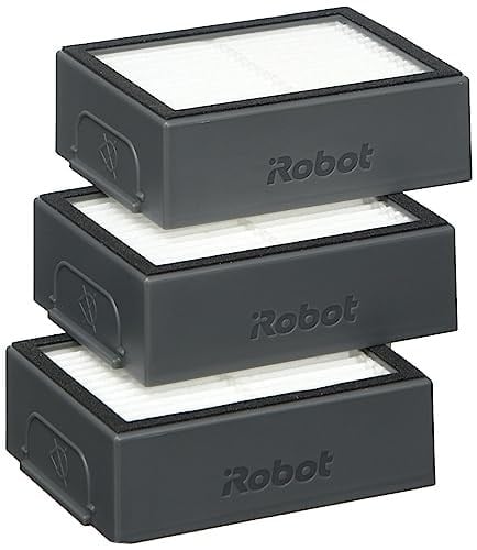 iRobot orijinal dolum seti (1 adet) 3 yüksek performanslı filtre, Roomba e/i serisi ile uyumlu, siyah
