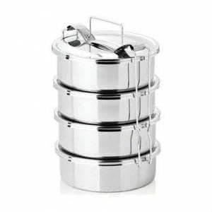 Isıtılabilir Sefertası 4 Katlı 1-3 Kişilik,12x6cm Sefer Tası,Paslanmaz Çelik 4 Kap Yemek Taşıma Kabı