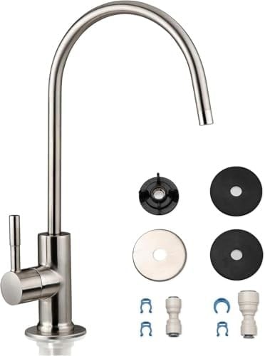 Ispring GA1-BN 16,5 x 27,9 cm 14OZ masif pirinç ağır zorunlu su filtresi Designer musluk – EU stil High-spout, GA1-BN