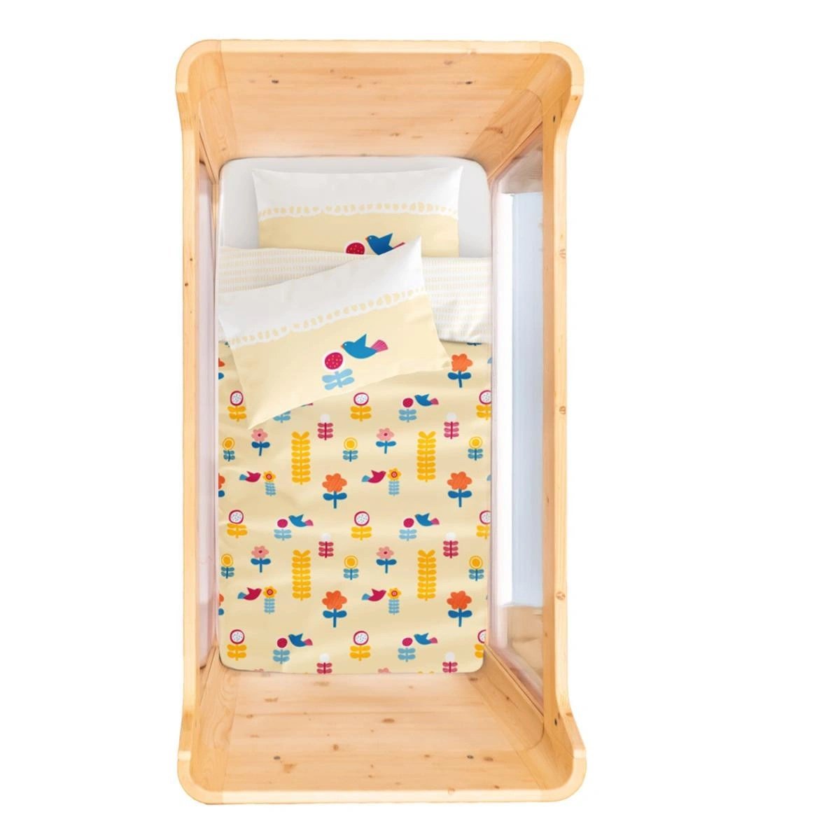 Itsy Bitsy Kids Amulet Çift Taraflı Pamuk Saten Sarı Bebek Nevresim Seti 100x150cm