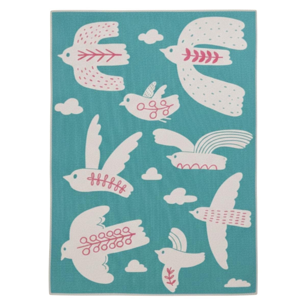 Itsy Bitsy Kids Bird Of Life Mint Yeşili Yıkanabilir Çocuk Halısı 120x160cm
