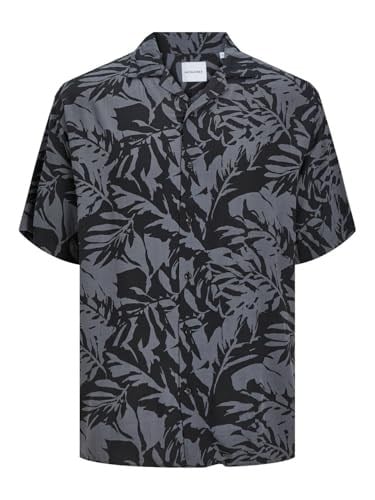 JACK & JONES Erkek Jjguru Monochrome AOP Resort Shirt Ss Gömlek