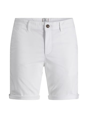 JACK & JONES Erkek Jjibowie Jjshorts Solid Sa Sts Şort Beyaz XL