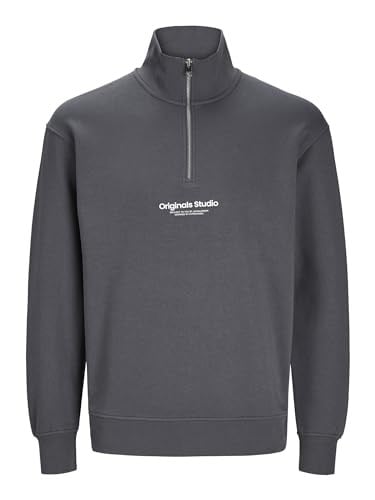JACK & JONES Erkek Jorvesterbro Sweat Quarter Zip Hn Noos Sweatshirt