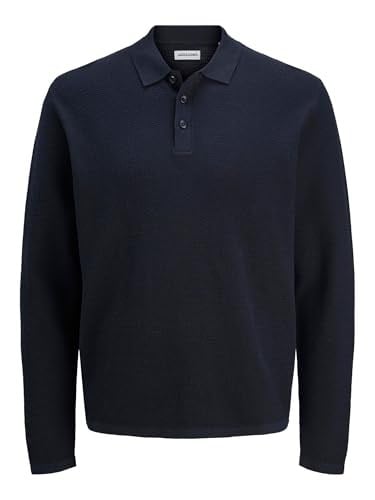 JACK & JONES Jack & Jones Male Gestricktes Polo Einfarbig Gestricktes Polo Jjegeorge Knit Polo Ls Sn Erkekler