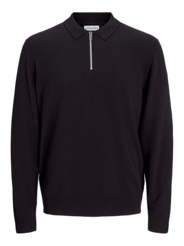 JACK & JONES Jjeemil Knit Polo Half Zip Ls Noos Örgü kazak Erkek