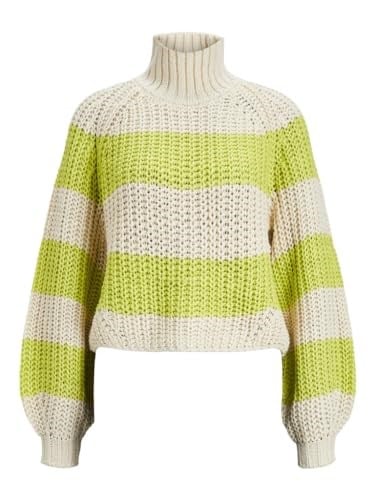 JACK & JONES JJXX JXKELVY CHUNKY STRIPE HIGH NECK KNIT SN Triko Kadın