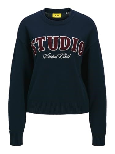 JACK & JONES JXBROOK CREW NECK KNIT Kadın Triko/Kazak Maritime Blue Detail:/Studio M