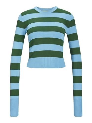 Jack & Jones Kadın Hakim Yaka Triko Uzun Kollu Jjxx Jxvalentina Soft Stripe Crop Knit Sn