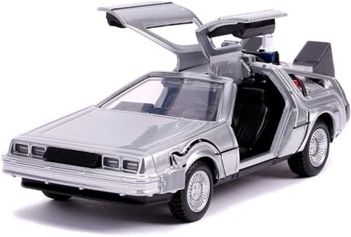 Jada, 253252003, Geleceğe Dönüş 2 Zaman Makinası Oyuncak Araba , Ayrıntılı İç Mekan, 1:32 ölçek, Açılabilir Kapılar, Lisanslı, Back To The Future 2 Time Machine Car