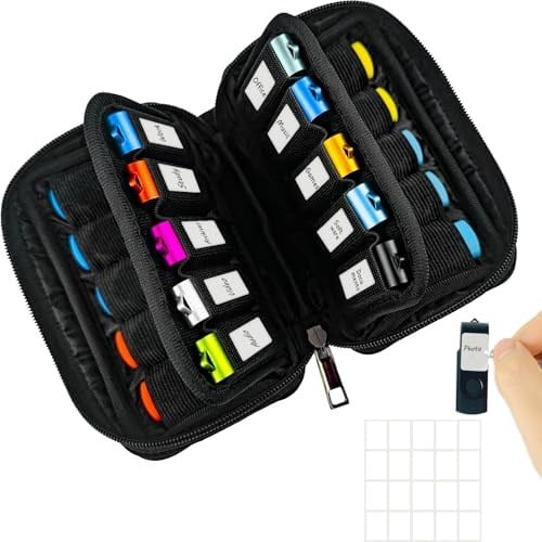 JBOS Flash Sürücü Kılıfı 20 Yuvalı USB Saklama Kutusu USB Tutucu Saklama Çantası USB Flash Sürücü için Elektronik Aksesuar Düzenleyici, USB Kutusu, Başparmak Sürücü Caes, Atlama Sürücü Kılıfı