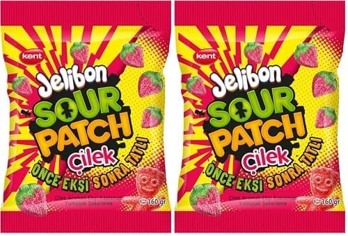 Jelibon Sour Patch Çilek Aromalı Yumuşak Şekerleme 160 gr 2li paket