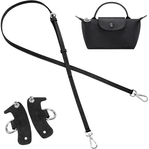 Jiesinlov Longchamp Le Pliage Mini Kılıfı için Deri Çanta Askıları Dönüşüm Kiti, Çanta Askısı Crossbody Ayarlanabilir Değiştirme