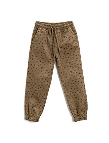 Jogger Pantolon Beli Bağlamalı Cepli Palmiye Desenli