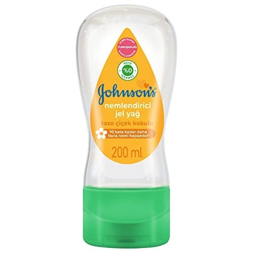 Johnson's Baby Nemlendirici Jel Yağ, Taze Çiçek Kokulu, Dermatolojik Olarak Test Edilmiş Nemlendirici Jel, 200 ml