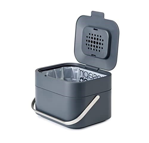 Joseph Joseph 30015 Stack 4 Organik Atık Kabı, Plastik, 23,5 X 19,7 X 16,1 Cm, Grafit, 23.5X19.7X16.1 Cm