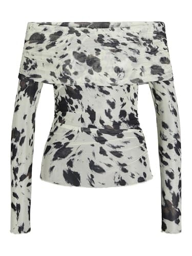 JXMINNA MESH LS OFF SHOULDER TOP WVN