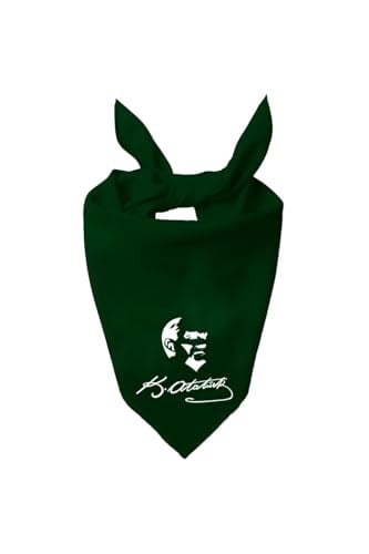 K.Atatürk Imzası Ve Atatürk Silüet Tasarım Tek Renk Fular
