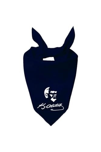 K.Atatürk Imzası Ve Atatürk Silüet Tasarım Tek Renk Fular