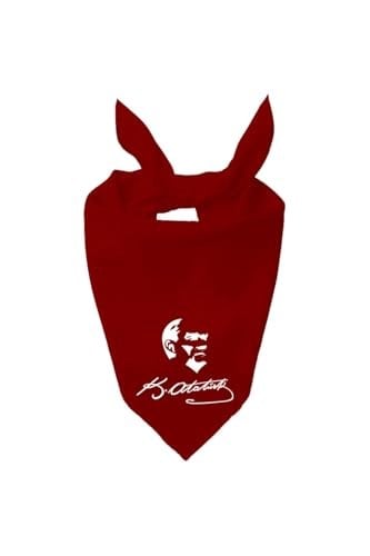 K.Atatürk Imzası Ve Atatürk Silüet Tasarım Tek Renk Fular