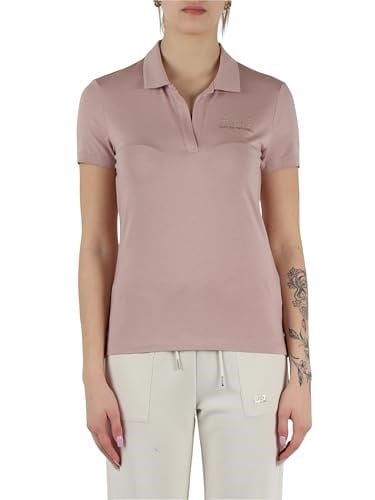 Kadın Gold İşlemeli EA7 Logolu Polo Yaka Kısa Kollu Pembe Polo Yaka T-Shirt 7W000266 AF12500-U4079