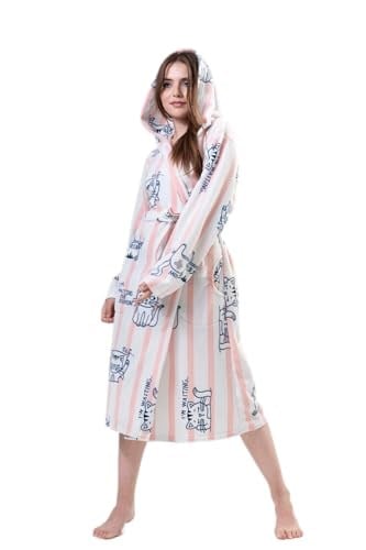 Kadın Kapüşonlu Polar Pink Sabahlık 203184-0221