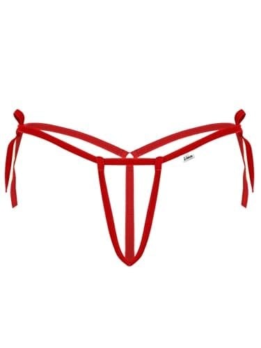 Kadın Kırmızı Iç Çamaşırı Fantezi Iç Giyim Ağı Açık Halkalı Fantazi G String