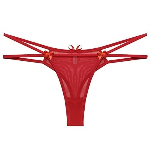 Kadın Seksi Iç Çamaşırı Transparan Yarım Kırmızı Fantezi Külot