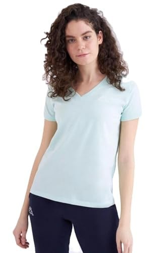 Kappa 361D5Uwxcd W Logo Cabou Bisiklet Yaka Regular Fit Düz Yeşil Kadın T-Shirt S
