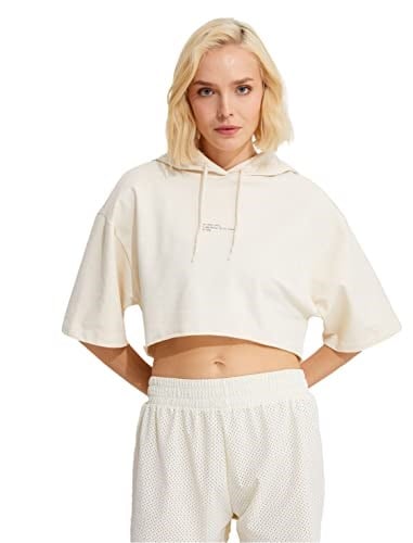 Kapüşonlu Crop Spor Tişört