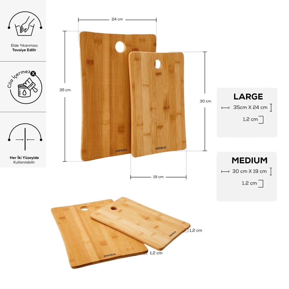 Karaca Bamboo 2li Bambu Kesme Tahtası B3064