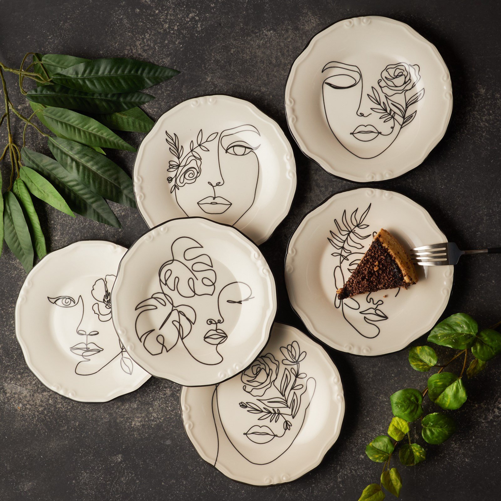 Karaca Face 6 Kişilik Pasta Takımı 21 cm