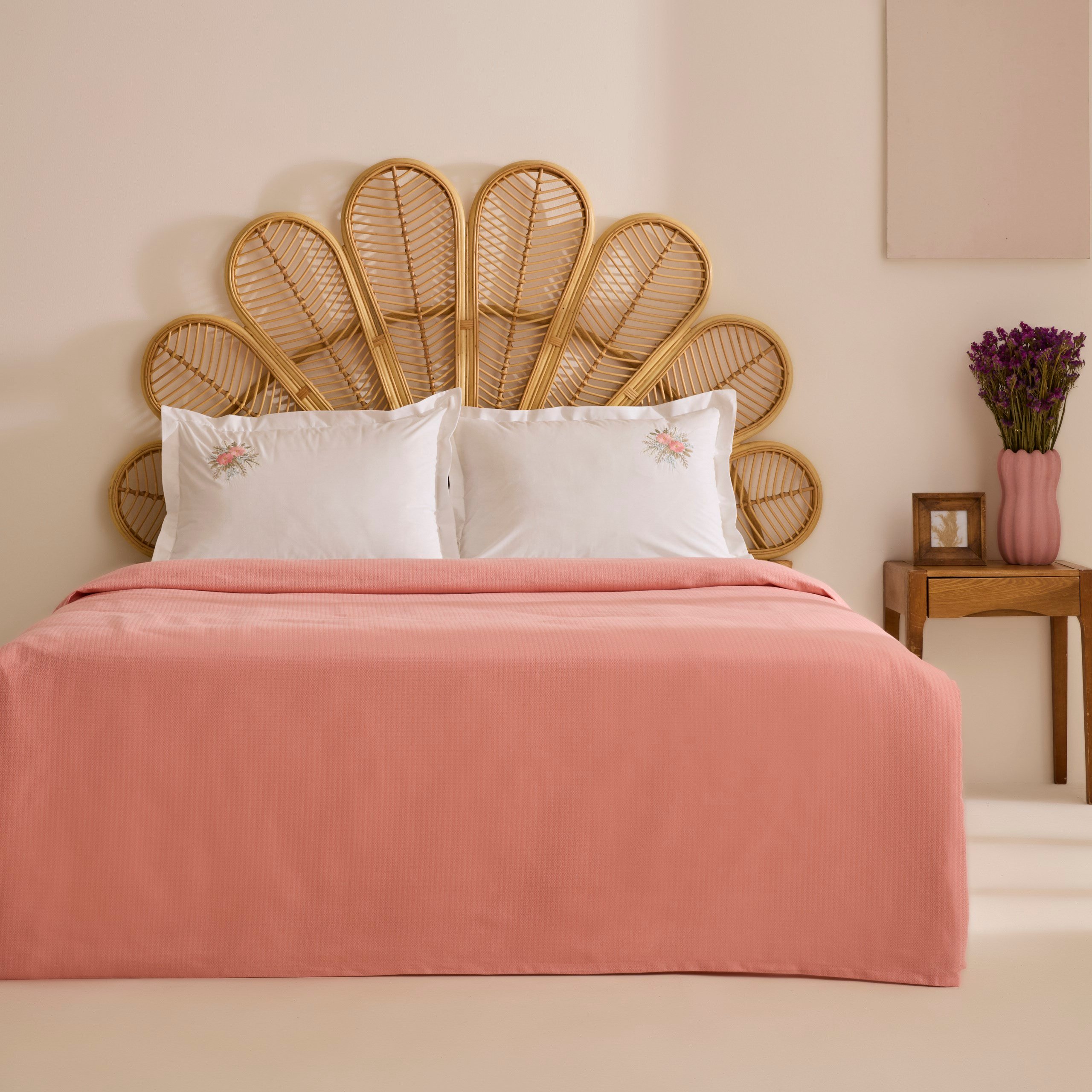 Karaca Home Arelis %100 Pamuk Çift Kişilik Pike Takımı Pembe