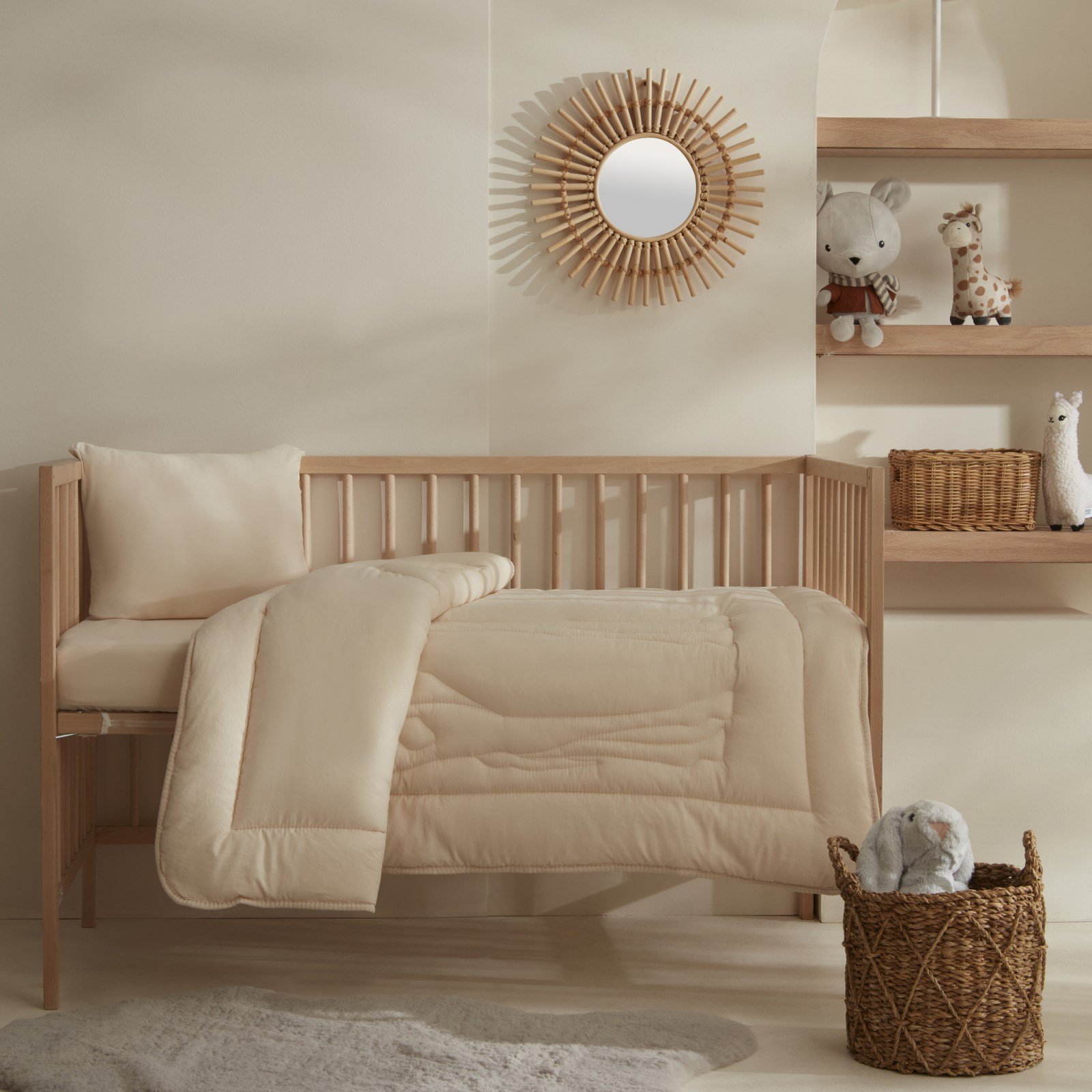 Karaca Home Bebek Bunny Kapitoneli Comfort Set Pudra
