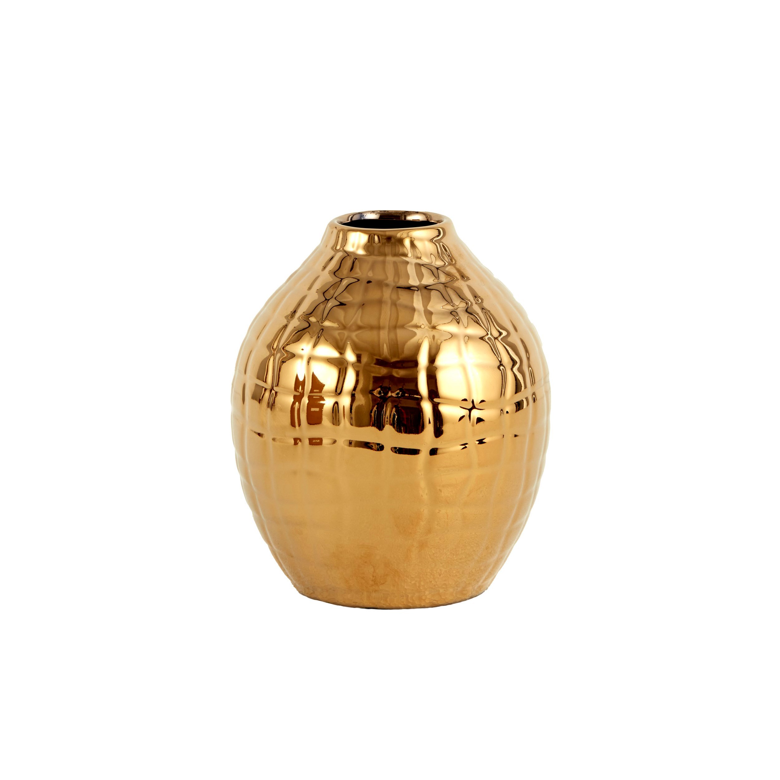 Karaca Home Lesley Dekoratif Oval Vazo Gold 12X12X14 Cm